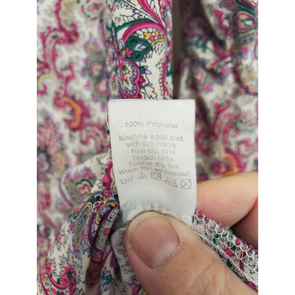 J Crew Paisley Medallion Printed Bell Sleeve Split Neck Blouse Size Medium - Picture 6 of 6